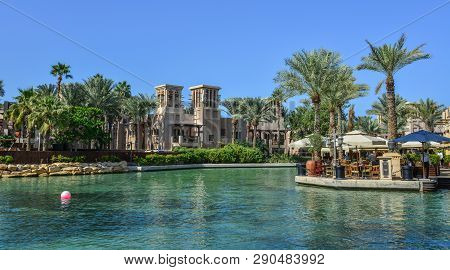 Dubai, Uae - Dec 9, 2018. View Of The Souk Madinat Jumeirah In Dubai, Uae. Souk Madinat Jumeirah Is 