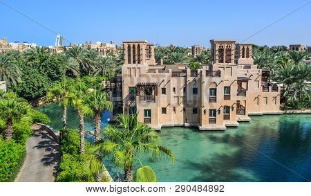 Dubai, Uae - Dec 9, 2018. View Of The Souk Madinat Jumeirah In Dubai, Uae. Souk Madinat Jumeirah Is 