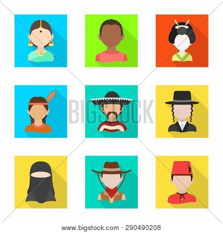 Vector Design Of Nation And Race  Icon. Set Of Nation And User Stock Vector Illustration.