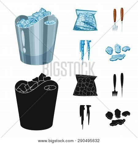 Vector Design Of Texture  And Frozen  Sign. Set Of Texture  And Transparent  Stock Vector Illustrati
