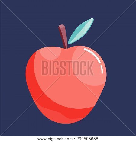 Red Apple. Vector Icon In Modern Flat Style