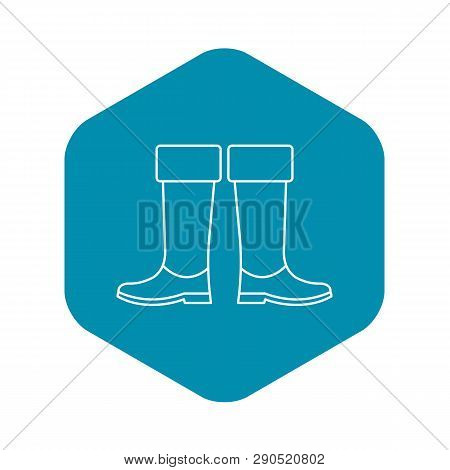 High Rubber Boots Icon. Outline Illustration Of High Rubber Boots Vector Icon For Web