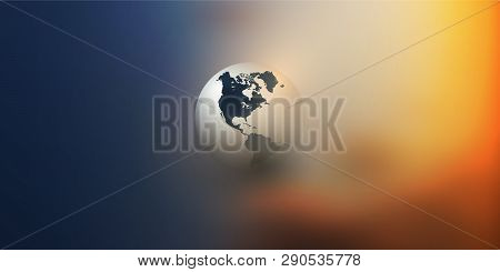 Colorful Earth Globe Design Layout - Applicable For Eco, Globalization. Global Business. Technology 