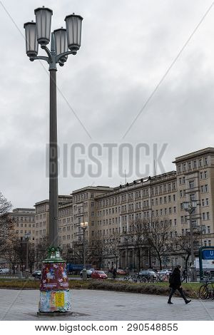 Berlin, Germany- December 12, 2018: View Of Frankfurter Allee With Petersburger Str. In The District