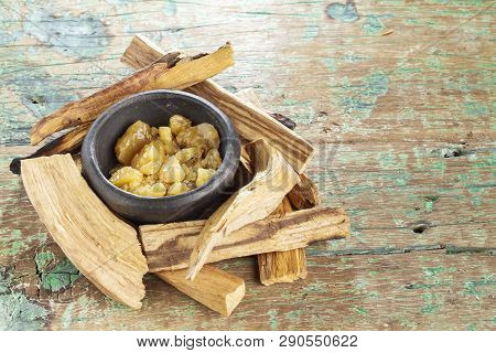 Resin Of Palo Santo Top View - Bursera Graveolens