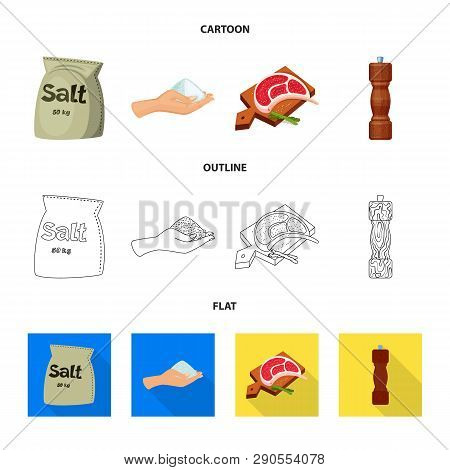 Vector Illustration Of Cooking And Sea Icon. Set Of Cooking And Baking   Vector Icon For Stock.