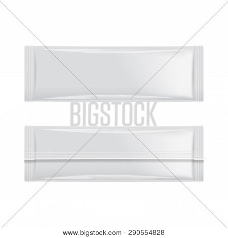 Spaghetti, Capellini, Pasta. White Package, Isolated On White Background. Vector Mock Up Illustratio
