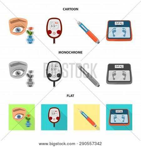 Vector Design Of Diet And Treatment  Logo. Set Of Diet And Medicine Stock Vector Illustration.