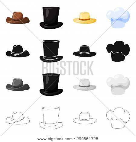 Vector Illustration Of Clothing And Cap Logo. Set Of Clothing And Beret Stock Vector Illustration.