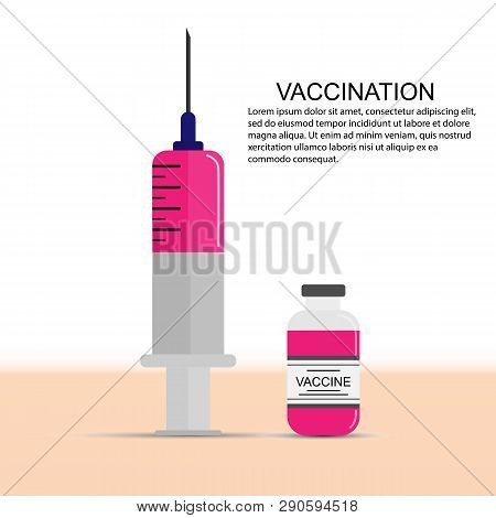 Medical Syringe And Vaccine Vial, Simple Design