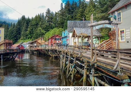 Creek St, Ketchikan, Alaska - Circa 2012 - One Of Alaskas Most Popular Tourist Destinations In Ketch