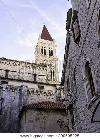 Trogir, Dalmatia, Croatia - October 29: Cathedral Of St. Lawrence In Historic City Of Trogir On Octo