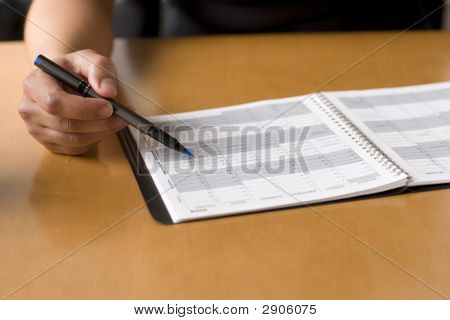 Entreprise personne de vérifier leur emploi du temps.
