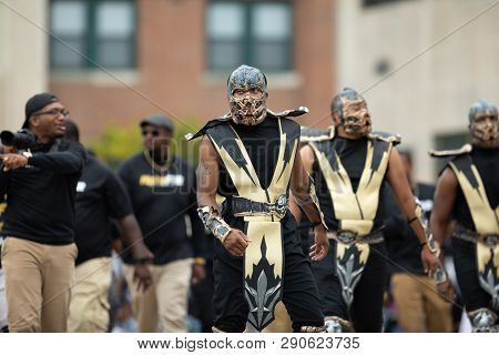 Indianapolis, Indiana, Usa - September 22, 2018: The Circle City Classic Parade, Members Of The Alph