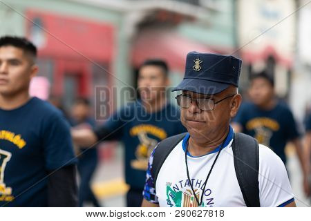 Matamoros, Tamaulipas, Mexico - November 20, 2018: The November 20 Parade, Members Of The Pentathlon
