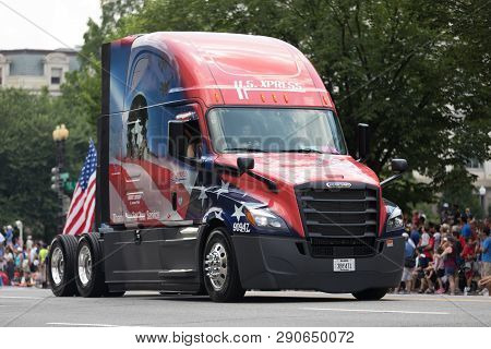 Washington, D.c., Usa - July 4, 2018, The National Independence Day Parade, Truck Painted In The Col