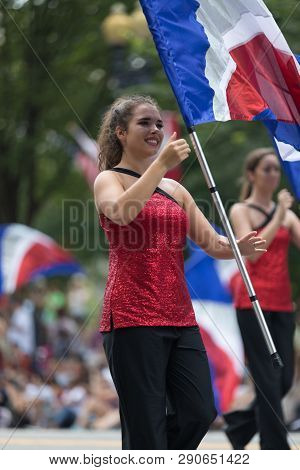 Washington, D.c., Usa - July 4, 2018, The National Independence Day Parade, The Cabot High School Ma