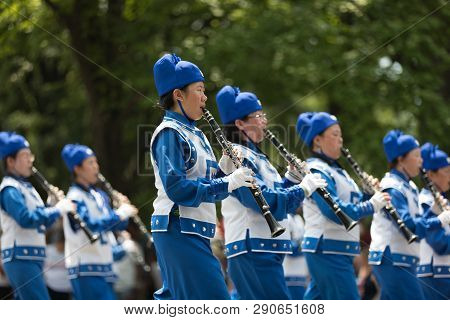 Washington, D.c., Usa - July 4, 2018, The National Independence Day Parade, Falun Dafa Chinese March
