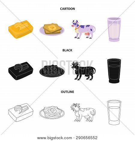 Isolated Object Of Creamy And Product Symbol. Set Of Creamy And Farm Stock Vector Illustration.
