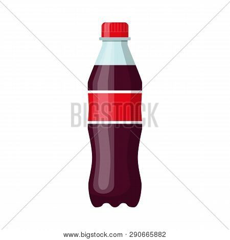 Bottle Of Soda. Cola In Plastic Tarre. Isolated On White Background. Vector Illustration In Flat Sty