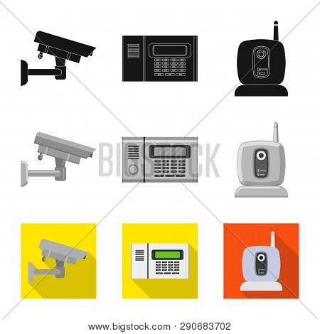 Vector Illustration Of Office And House Icon. Collection Of Office And System Vector Icon For Stock.