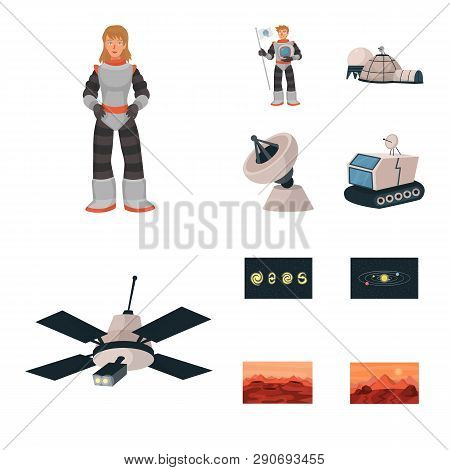 Vector Design Of Space  And Galaxy  Logo. Collection Of Space  And Travels  Vector Icon For Stock.