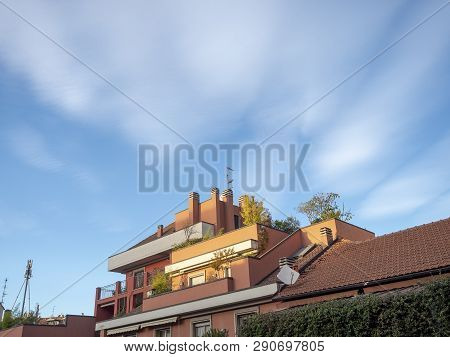 Milan, Lombardy, Italy: Exterior Of Modern Houses Along Via Piero Della Francesca