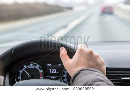 Hands On The Steering, Driving Car Over Speed Limit