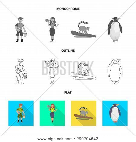 Isolated Object Of Nature  And Fun  Logo. Collection Of Nature  And Entertainment Vector Icon For St