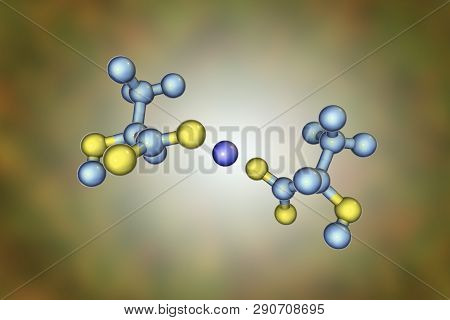 Calcium Lactate Molecule, 3d Illustration, It Is Used In Food Industry As Food Additive E327 And As 