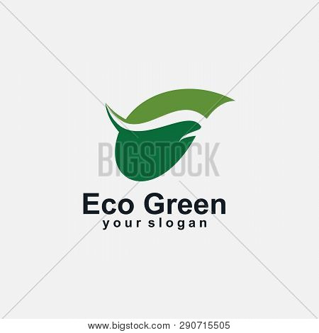 Eco Green Logo Template, Vector, Design, Leaf