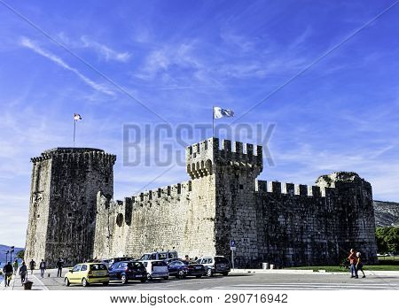 Trogir, Dalmatia, Croatia - October 29: Fortress Kamerlengo In Historic City Of Trogir On October 29