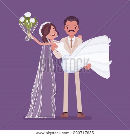 Groom Carrying Bride Vector Photo Free Trial Bigstock