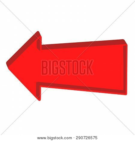 Red Arrow Pointing Left On A White Background.