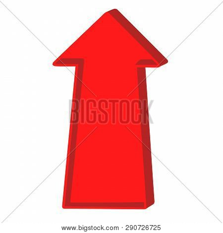 Red Arrow Pointing Up On A White Background.