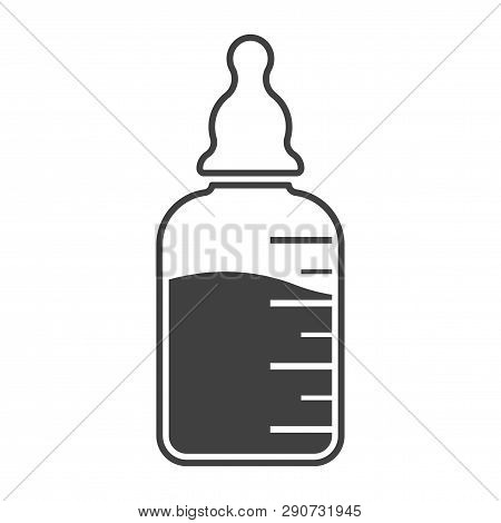 Baby Bottle Icon On Drink. Vector On White Background.