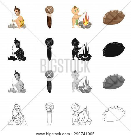Vector Illustration Of Evolution  And Prehistory Sign. Set Of Evolution  And Development  Stock Symb