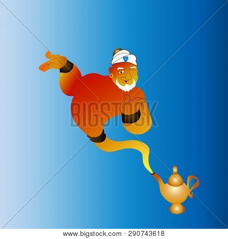 The Fiery Fantastic Genie From A Magic Lamp.