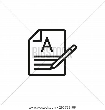 Copywriting Line Icon. Text Editor, Notepad, Spell Check. Web Pages Concept. Vector Illustration Can