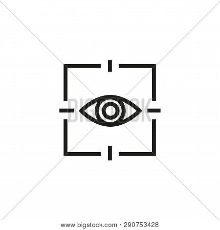 Eye Scanning Line Icon. Biometry, Identity, Protected Access. Scanning Concept. Vector Illustration 