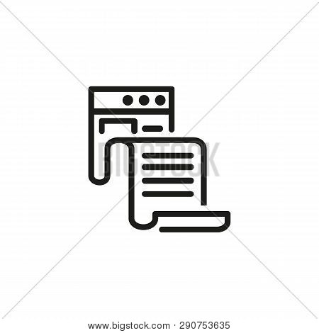 Landing Page Line Icon. Notes, Text Editor, Information. Web Pages Concept. Vector Illustration Can 