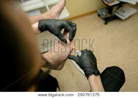 Podology, Treatment Of Damaged Areas Of The Foot, Beauty Salon, Doctor And Patient, Personal Hygiene