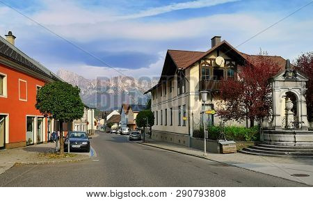 Admont, Austria - October 16, 2018. Town Of Admont Situated In The Middle Of The Ennstal Alps In Ges