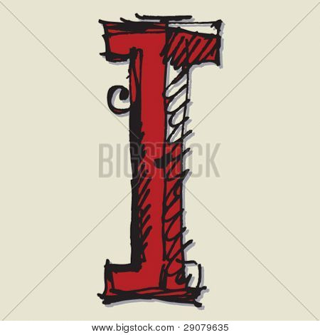 Doodle ABC, lettre dessiné à la main j'ai