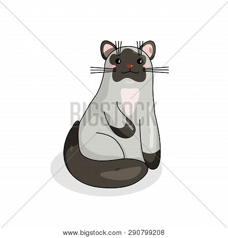 Vector Neva Masquerade Cat In Kawaii Style