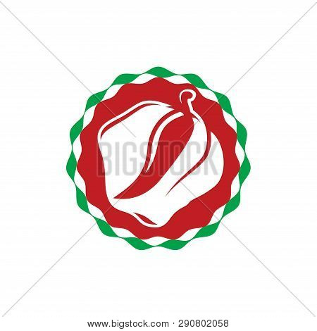 Spicy Red Hot Chili Dish Meal Symbol Illustration