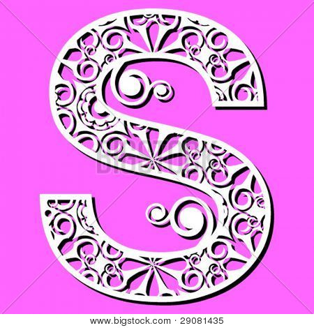 openwork อักษร ตัวอักษร S