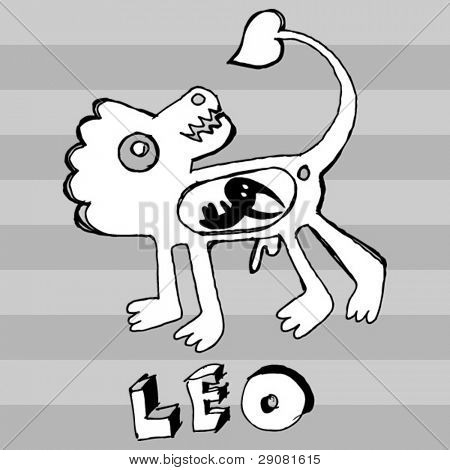archaistic horoskop, hand dras stjärntecken leo