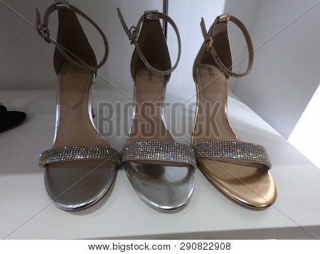 Dubai February 2019 - Stylish And Classic High Heals Shoes Displayed For Sale At Aldo Shop In Dubai 