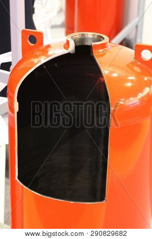 Automatic Gas Extinguishing Installation Is Cut. Modular Gas Fire Extinguishing Systems. Cylinders T